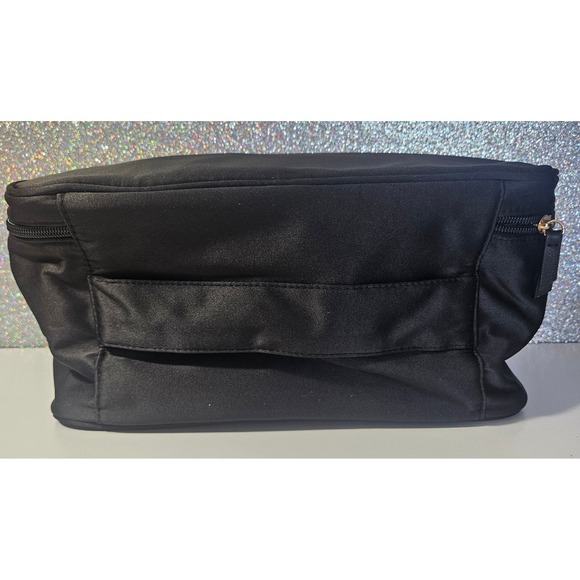 Victoria's Secret Black VS Logo Pink Makeup Cosmetic Toiletry Vanity Bag NWOT - Picture 2 of 4